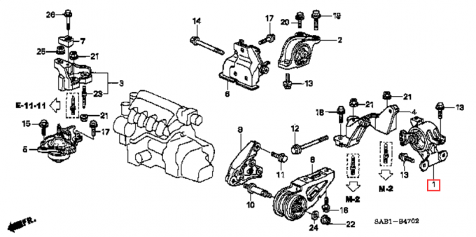 Transmission Rubber Engine Mounts Honda Jazz Fit City 2003-2007 1.5L MT 50805-SAA-013