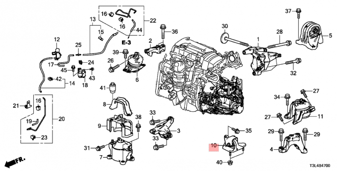 Gear Box Rubber Engine Mounts MTg Rub Assy Trans Honda Accord 2013-2015 2.4 L 50850-T2F-A11