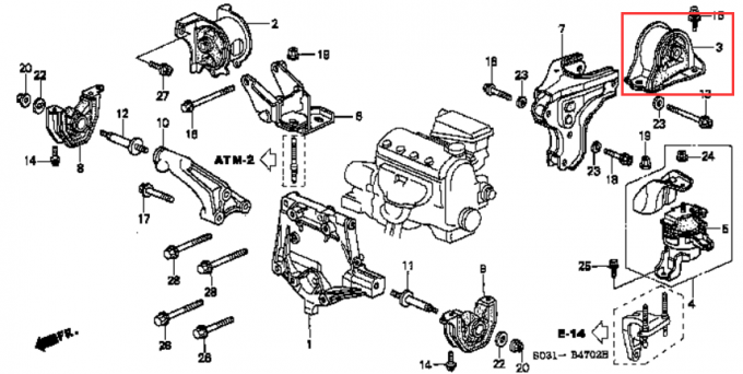 Rear Full Set Rubber Engine Mounts 50810-SR3-983 Honda Integra 1998 CRV 1992 Civic 1.5L 1.6L EK2